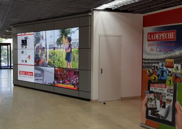 Midi Libre wanted to broadcast several different sources of information simultaneously, thanks to a video wall capable of broadcasting continuous news channels.